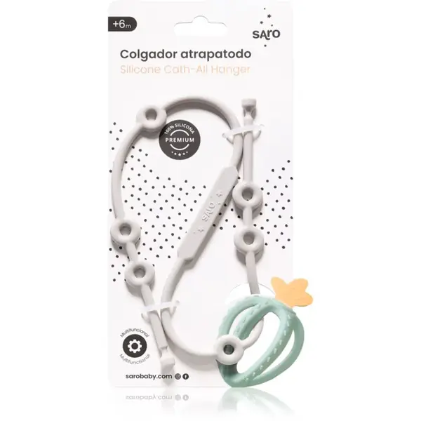 Saro Baby Silicone Catch-All Hanger silikonová šňůrka Grey 1 ks