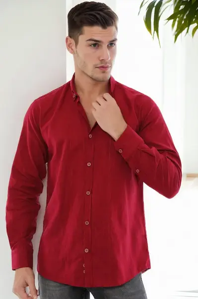 G921 DEWBERRY MEN'S SHIRT-BURGUNDY