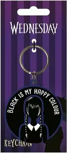 Wednesday gumová klíčenka – "Black Is My Happy Colour"