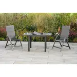 Gardenson ZAHRADNÍ STŮL, kov, sklo, 80-120/75,5/70 cm