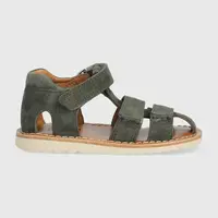 Dětské semišové sandály Pom D'api zelená barva