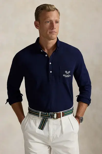 Bavlněné tričko s dlouhým rukávem Polo Ralph Lauren Wimbledon Collection