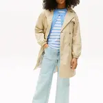 Kabát Tommy Hilfiger béžová barva, KG0KG08730