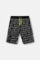 Dětské bavlněné šortky Guess černá barva, nastavitelný pas, L5YD00 KA6R4