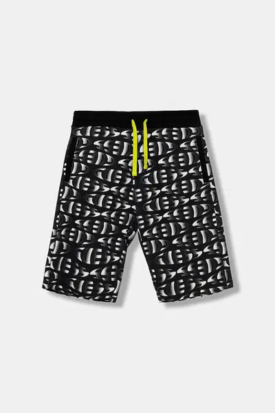 Dětské bavlněné šortky Guess černá barva, nastavitelný pas, L5YD00 KA6R4