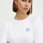 Bavlněné tričko s dlouhým rukávem Hugo Blue bílá barva, 50520316