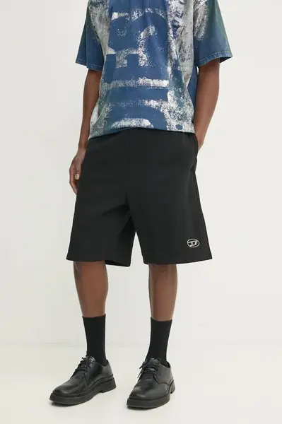 Bavlněné šortky Diesel černá barva, A10996.0BMBJ