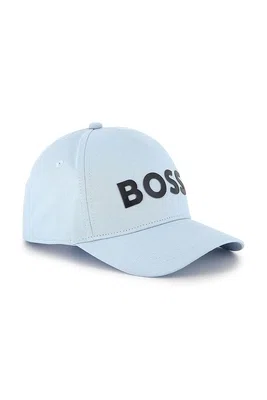 Dětská bavlněná kšiltovka BOSS modrá barva, s aplikací, J51681