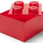 LEGO úložný box 4 s víkem - průhledná červená