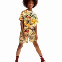 Dětské bavlněné šortky Desigual hnědá barva