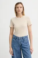 Bavlněné tričko American Vintage dámské, béžová barva, SON28G