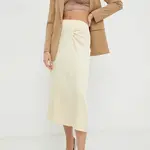 Sukně BOSS béžová barva, midi, 50508440