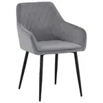 Novel ŽIDLE S PODRUČKAMI, železo, samet, šedá, černá