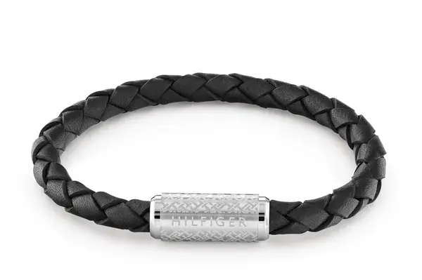 Tommy Hilfiger Stylový černý kožený náramek 2790479