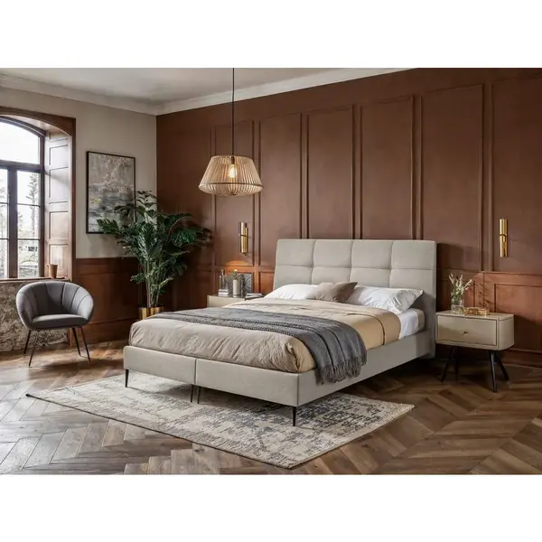 MID.YOU POSTEL BOXSPRING, 140/200 cm, krémová