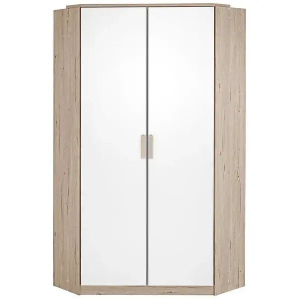 MID.YOU ROHOVÁ ŠATNÍ SKŘÍŇ, barvy dubu, bílá, 95/198 cm