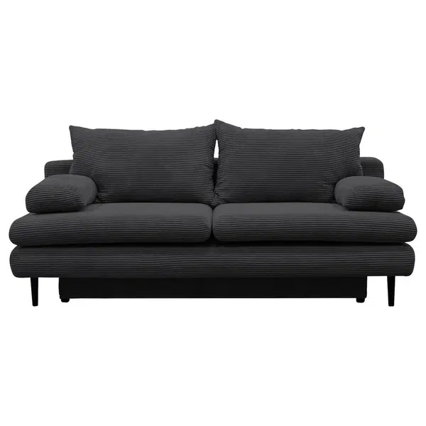 P & B ROZKLÁDACÍ POHOVKA, textil, tmavě šedá