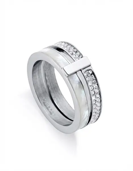 Viceroy Třpytivý ocelový prsten s kubickými zirkony Chic 1393A01 56 mm