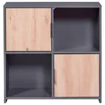 Livetastic REGÁL, dub artisan, antracitová, 77/77/30 cm