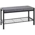 LAVICE S BOTNÍKEM, šedá, černá, 80/48/32 cm