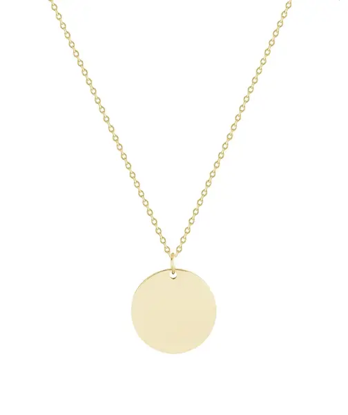 Troli Pozlacený ocelový náhrdelník s kruhovým přívěskem