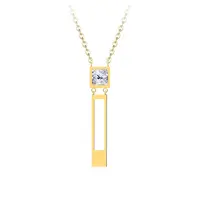 Preciosa Pozlacený ocelový náhrdelník Straight s čirým křišťálem Preciosa 7391Y00