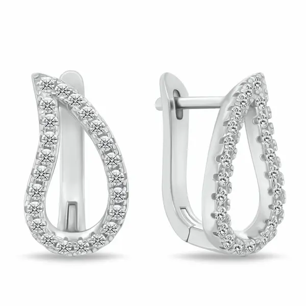 Brilio Silver Stříbrné náušnice Kapka se zirkony EA1096W