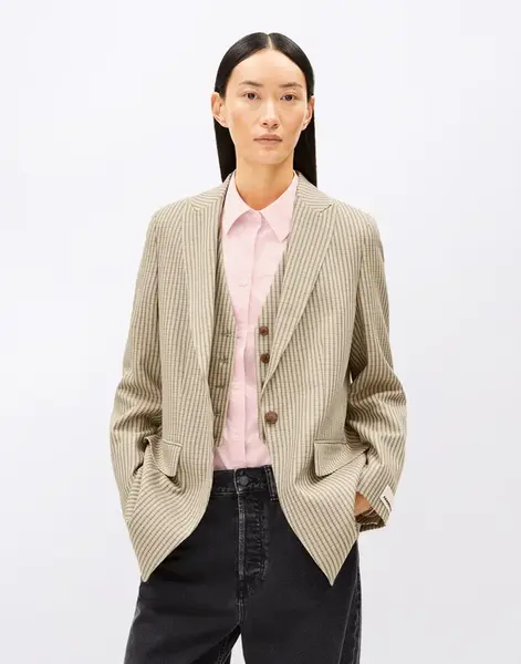 Armedangels Mikulaa Check 2248 sand stone XS