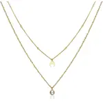 S'Agapõ Dvojitý pozlacený ocelový náhrdelník s ozdobami Aurora SAR08