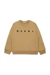 Dětská bavlněná mikina Marni MS340U SWEAT-SHIRT béžová barva, s potiskem, M01612