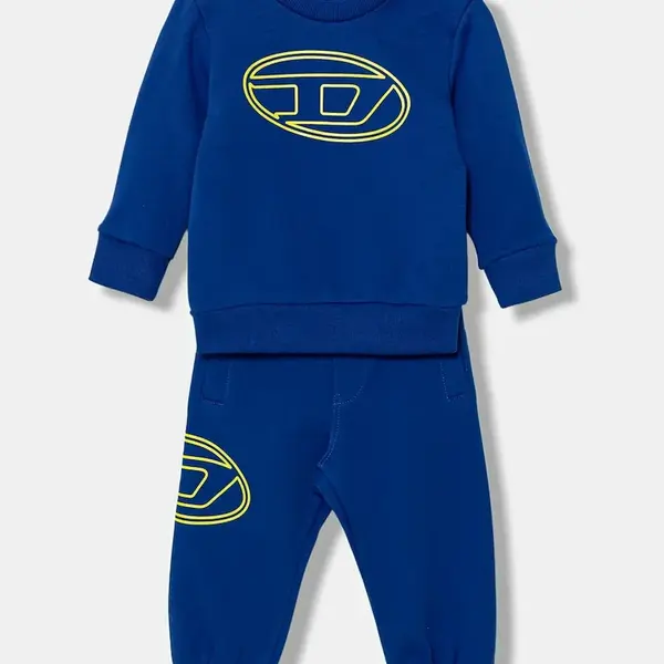 Bavlněná tepláková souprava pro miminka Diesel STIMOTYB-SET OVERALLS modrá barva, K00716