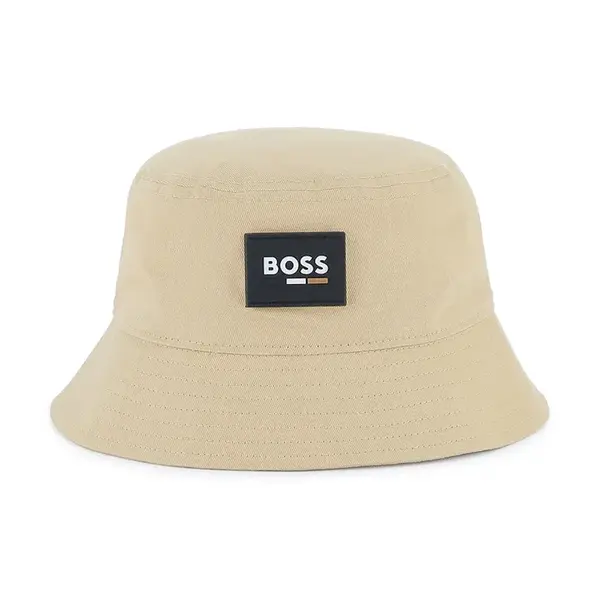Dětský bavlněný klobouk BOSS béžová barva, J51690
