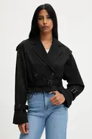 Bunda Answear.LAB černá barva, přechodná