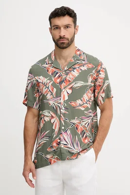 Košile Tommy Hilfiger pánská, zelená barva, regular, MW0MW39449