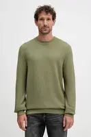 Bavlněný svetr BOSS H-Imberto pánský, zelená barva, 50545283