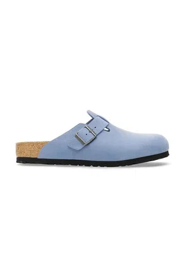 Kožené pantofle Birkenstock Boston pánské, modrá barva, 1028225