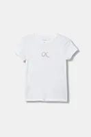 Dětské bavlněné tričko Calvin Klein Jeans bílá barva, IG0IG02972