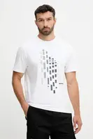 Tričko BOSS Green Tee GRX Zone pánské, bílá barva, s potiskem, 50543808