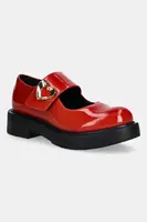 Kožené baleríny Love Moschino červená barva, JA10114G1NIH0500