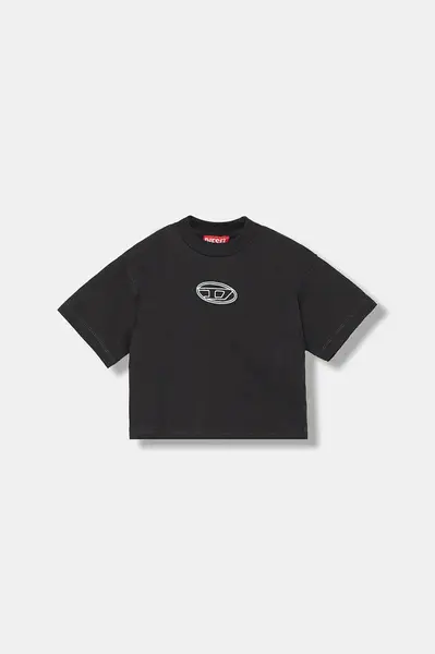 Dětské bavlněné tričko Diesel TIXAN T-SHIRT černá barva, J02428