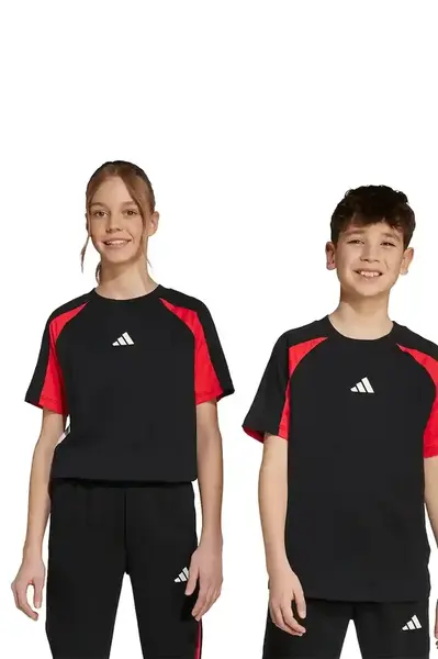 Dětské bavlněné tričko adidas černá barva, JM1629