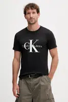 Bavlněné tričko Calvin Klein Jeans pánské, černá barva, s potiskem, J30J320935