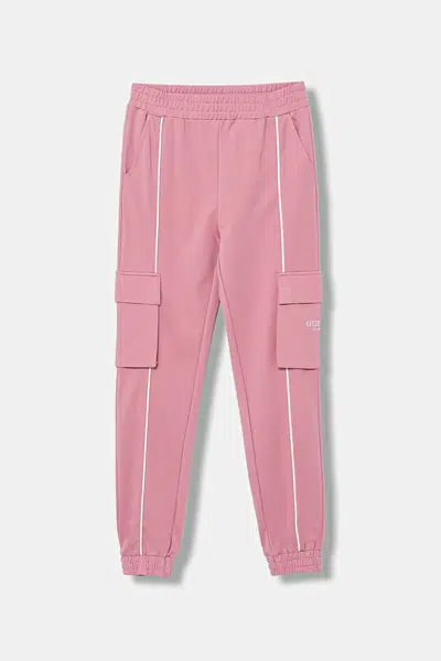 Dětské tepláky Guess růžová barva, J5YB04 KCY62