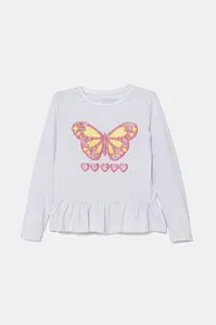 Dětské bavlněné tričko s dlouhým rukávem Guess