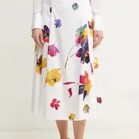 Bavlněná sukně MAX&Co. bílá barva, midi, áčková, 2516101114200