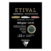 Černý akvarelový blok Etival A5 300g