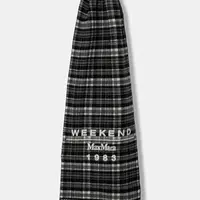 Vlněná šála Weekend Max Mara PAGELLA dámská, šedá barva, vzorovaná, 2525546085600