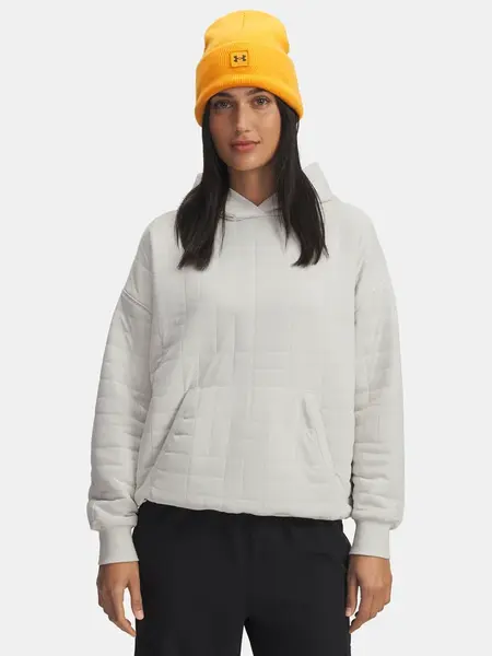 Dámská mikina Under Armour Unstoppable Flc Txtr Hoodie-WHT - Dámské