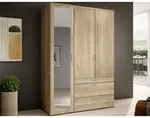 Šatníková skriňa so zrkadlom Vesala, 135 cm, dub mauvella%