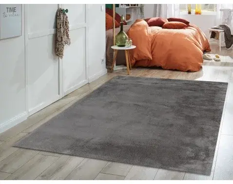 Koberec Laza 80x150 cm,  tmavo šedý, imitácia králičej kožušiny%